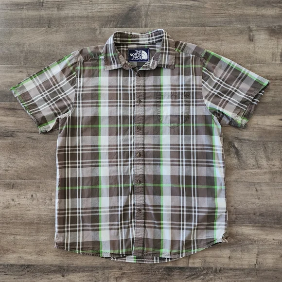 The North Face Men's Plaid Button Down Shirt Short Sleeve Men's Large - Picture 2 of 14